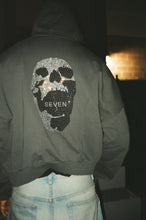 Load image into Gallery viewer, Acid Grey 777 NYC Cropped Rhinestone Hoodie
