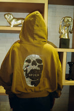 Load image into Gallery viewer, Acid Olive 777 NYC Cropped Rhinestone Hoodie
