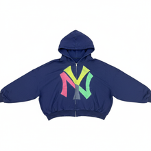 Load image into Gallery viewer, Navy Blue NY Hoodie - White Background
